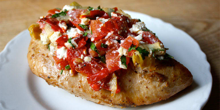 Quick Recipes Chicken Breast with Feta and Artichoke